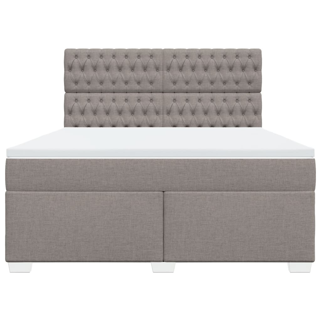 vidaXL Κρεβάτι Boxspring με Στρώμα Taupe 180x200 εκ. Υφασμάτινο