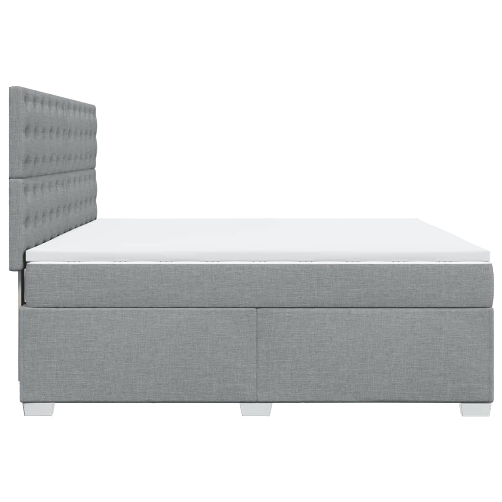 vidaXL Κρεβάτι Boxspring με Στρώμα Ανοιχτό Γκρι 180x200 εκ. Υφασμάτινο