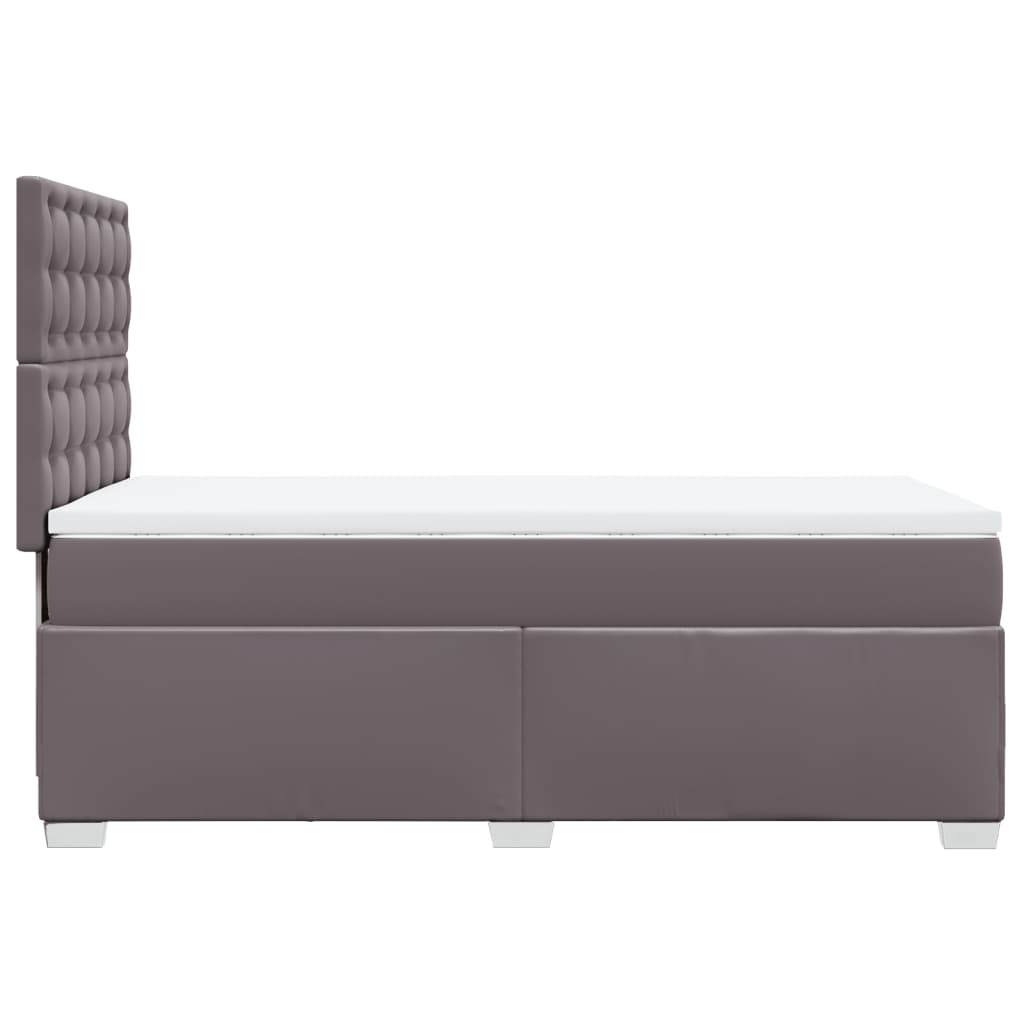 vidaXL Κρεβάτι Boxspring με Στρώμα Γκρι 100x200εκ. από Συνθετικό Δέρμα