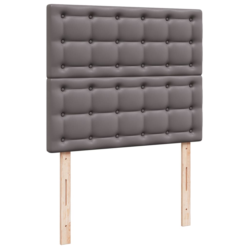 vidaXL Κρεβάτι Boxspring με Στρώμα Γκρι 120x190εκ. από Συνθετικό Δέρμα