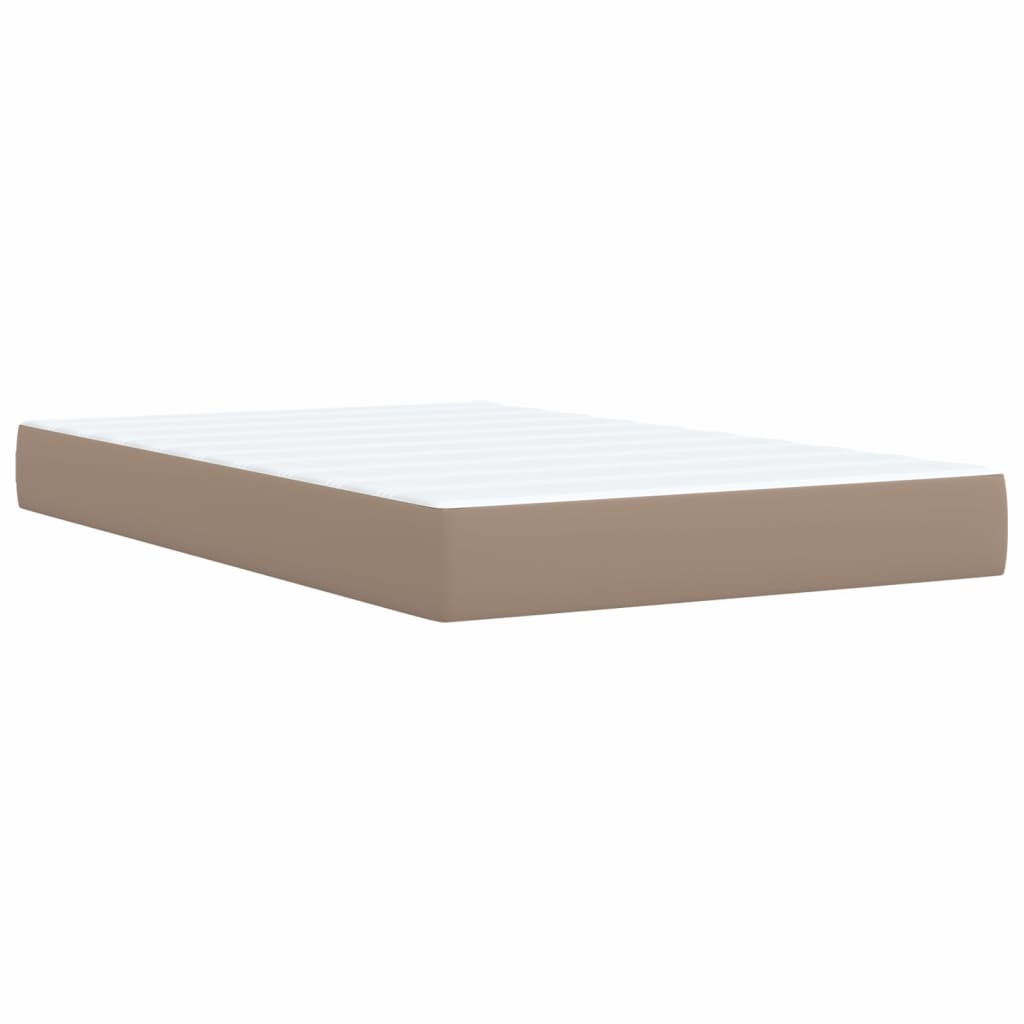 vidaXL Κρεβάτι Boxspring με Στρώμα Καπουτσίνο 120x190εκ.από Συνθ.Δέρμα