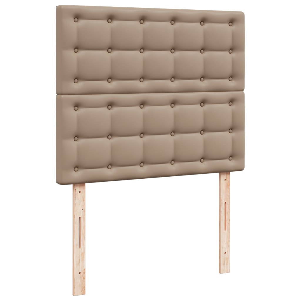 vidaXL Κρεβάτι Boxspring με Στρώμα Καπουτσίνο 120x200εκ.από Συνθ.Δέρμα
