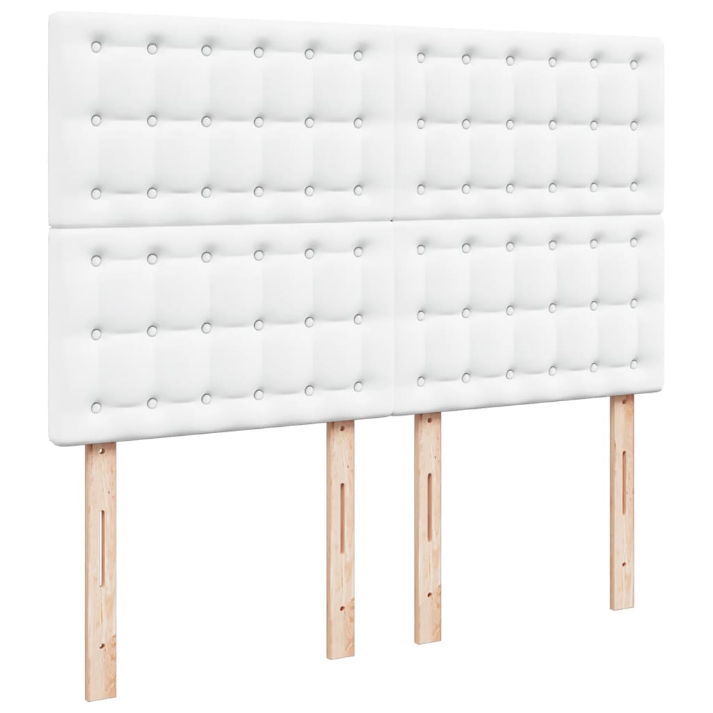 vidaXL Κρεβάτι Boxspring με Στρώμα Λευκό 140x200εκ.από Συνθετικό Δέρμα