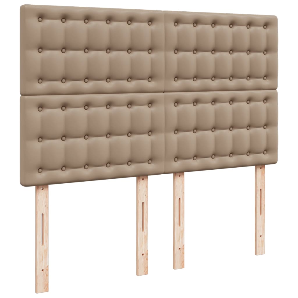 vidaXL Κρεβάτι Boxspring με Στρώμα Καπουτσίνο 140x200εκ.από Συνθ.Δέρμα