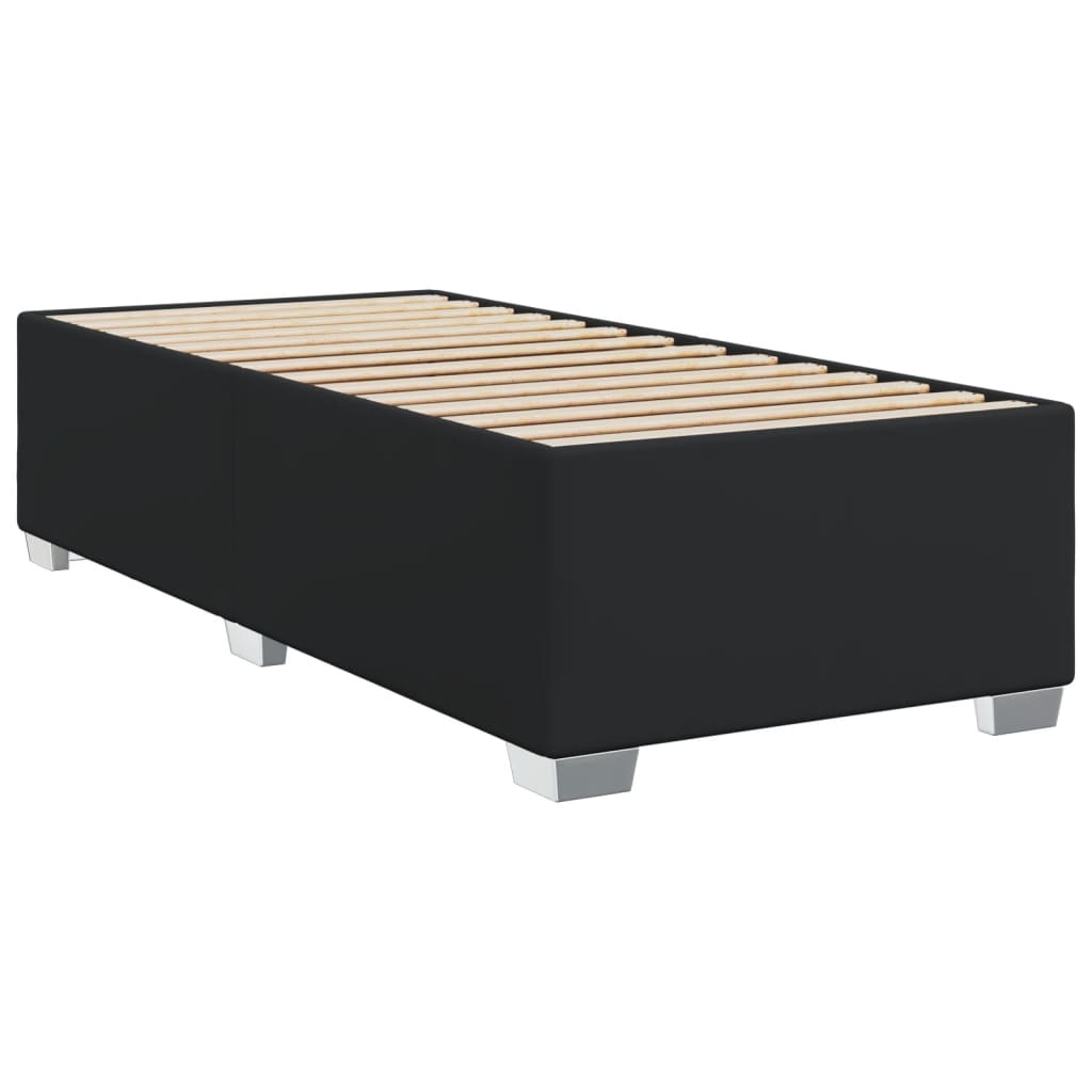 vidaXL Κρεβάτι Boxspring με Στρώμα Μαύρο Single Συνθ. Δέρμα