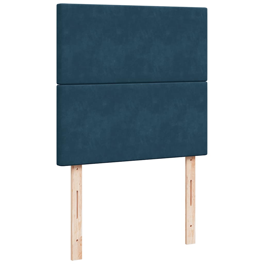 vidaXL Κρεβάτι Boxspring με Στρώμα Μπλε 80 x 200 εκ. Βελούδινο