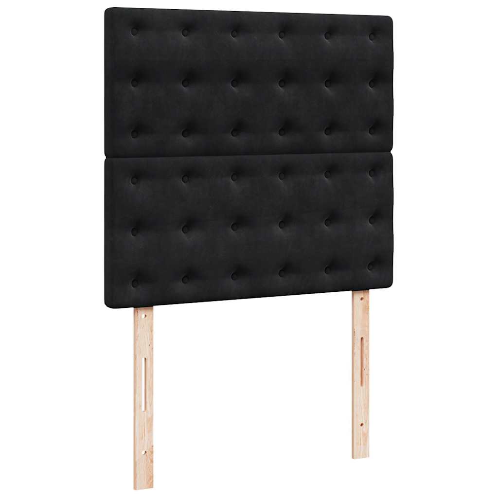 vidaXL Κρεβάτι Boxspring με Στρώμα Μαύρο 80 x 200 εκ. Βελούδινο