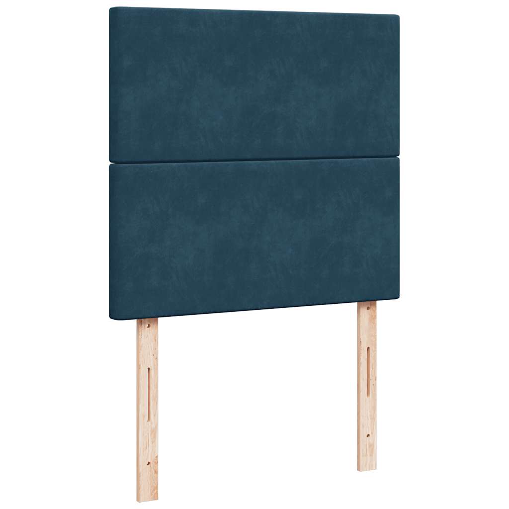 vidaXL Κρεβάτι Boxspring με Στρώμα Μπλε 100x200 εκ. Βελούδινο