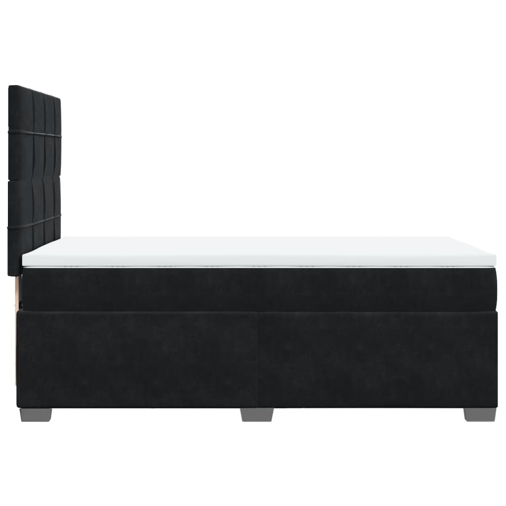 vidaXL Κρεβάτι Boxspring με Στρώμα Μαύρο 100x200 εκ. Βελούδινο