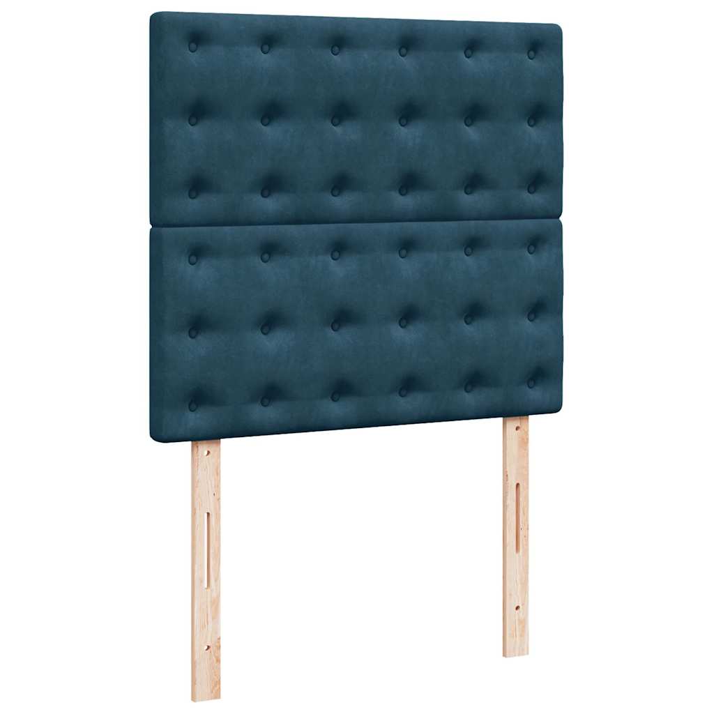 vidaXL Κρεβάτι Boxspring με Στρώμα Μπλε 100x200 εκ. Βελούδινο