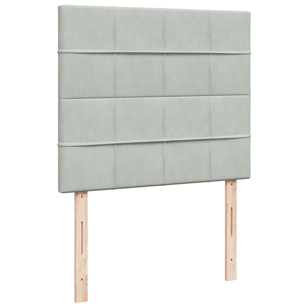 vidaXL Κρεβάτι Boxspring με Στρώμα Ανοιχτό Γκρι 120x190 εκ. Βελούδινο