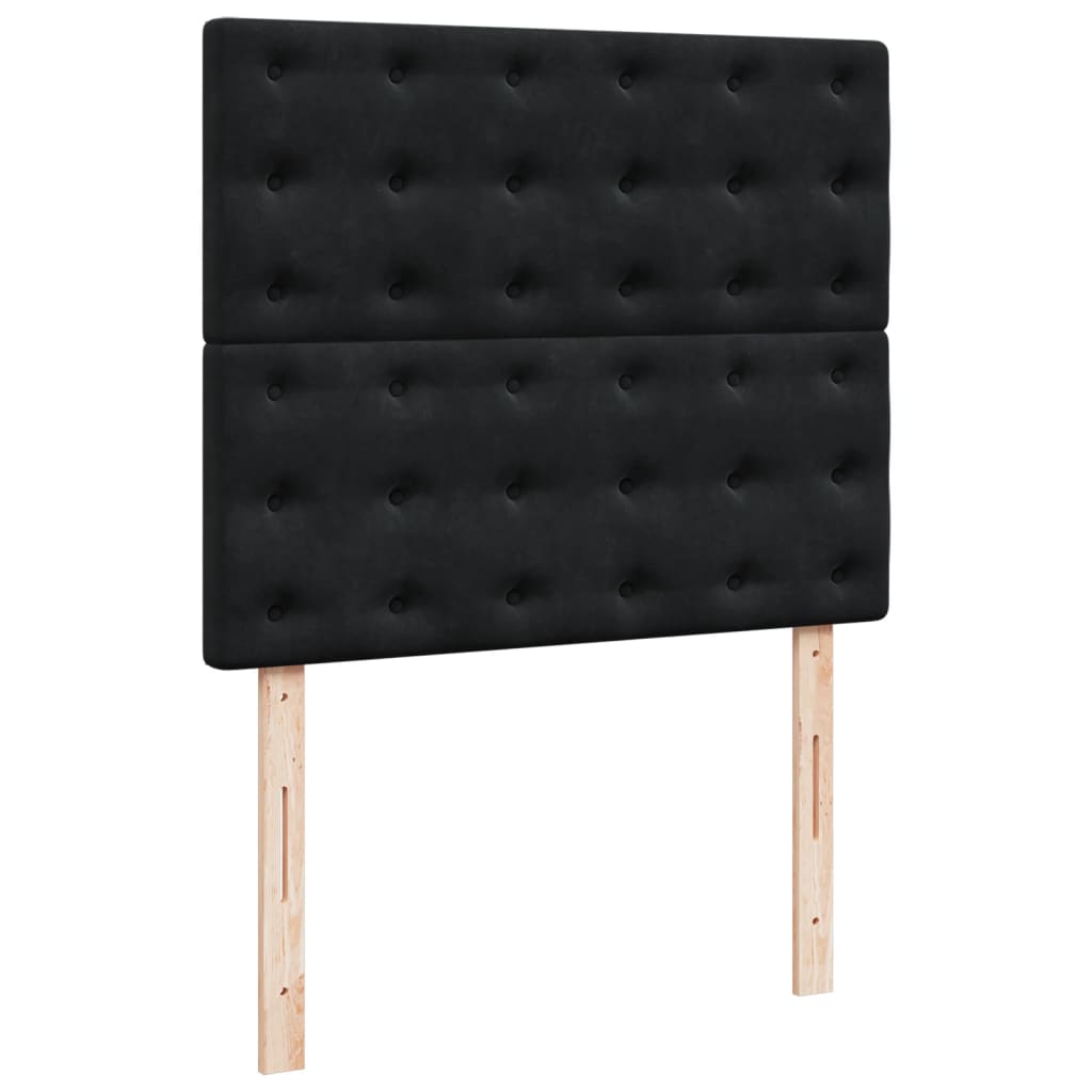vidaXL Κρεβάτι Boxspring με Στρώμα Μαύρο 120x190 εκ. Βελούδινο