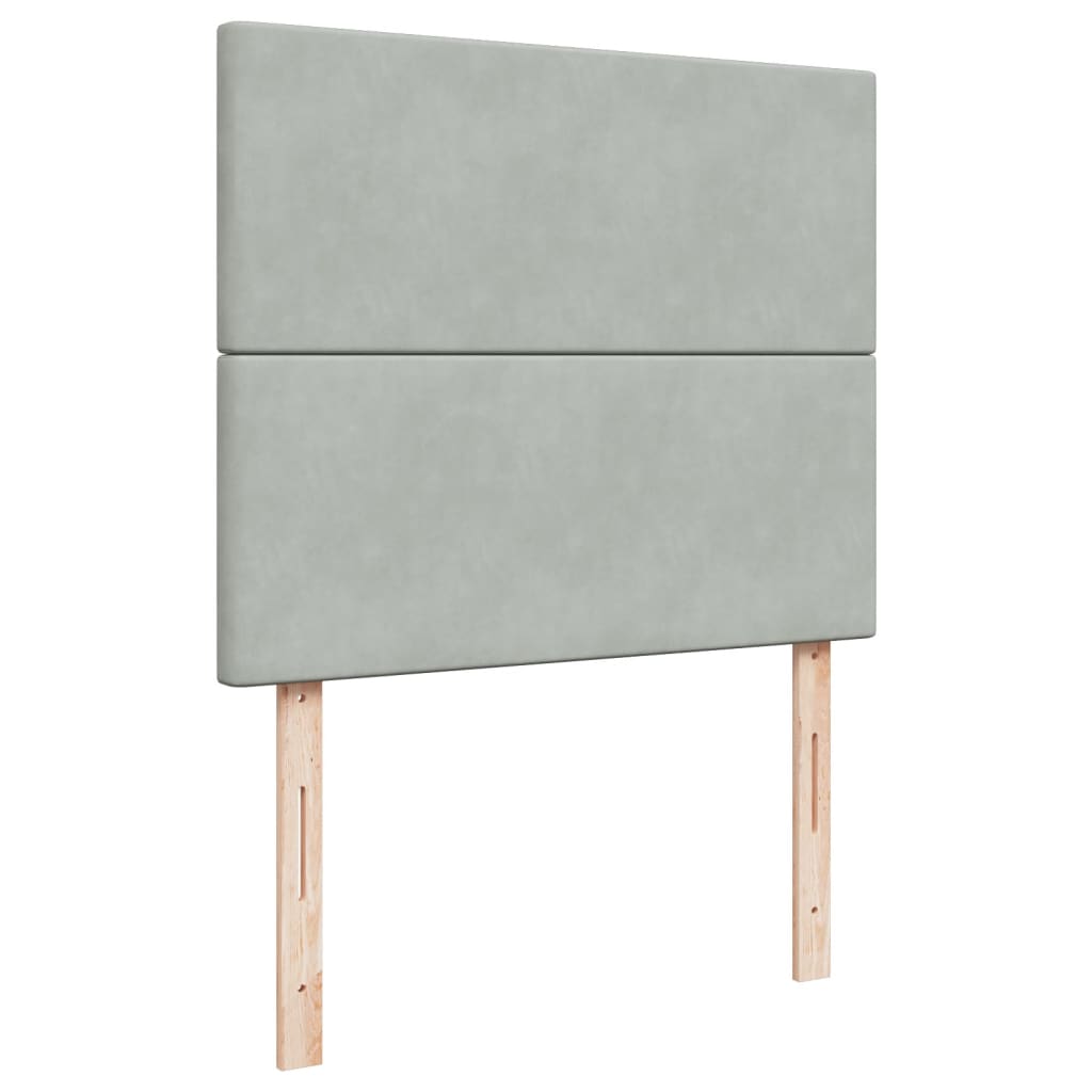 vidaXL Κρεβάτι Boxspring με Στρώμα Ανοιχτό Γκρι 120x200 εκ. Βελούδινο