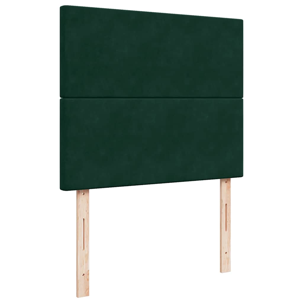 vidaXL Κρεβάτι Boxspring με Στρώμα Σκούρο Πράσινο 120x200εκ. Βελούδινο