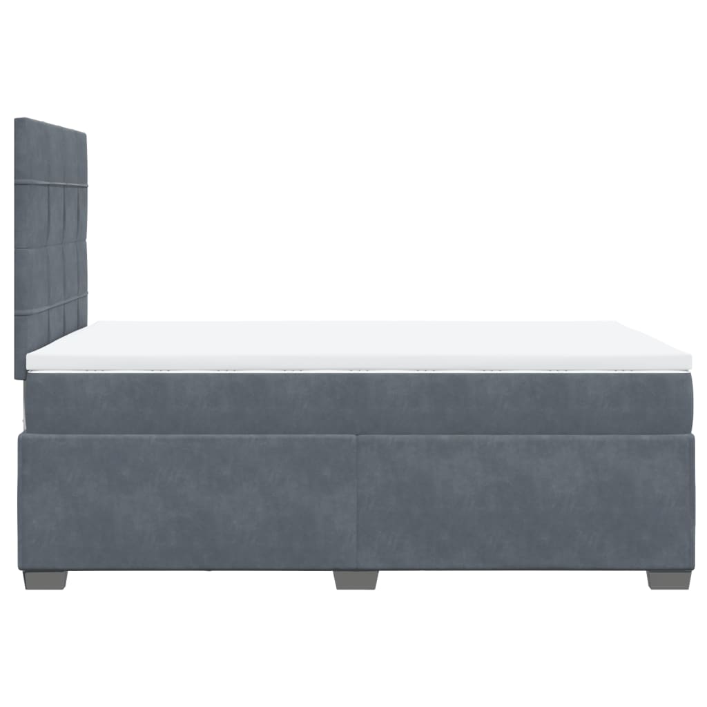 vidaXL Κρεβάτι Boxspring με Στρώμα Σκούρο Γκρι 120x200 εκ. Βελούδινο