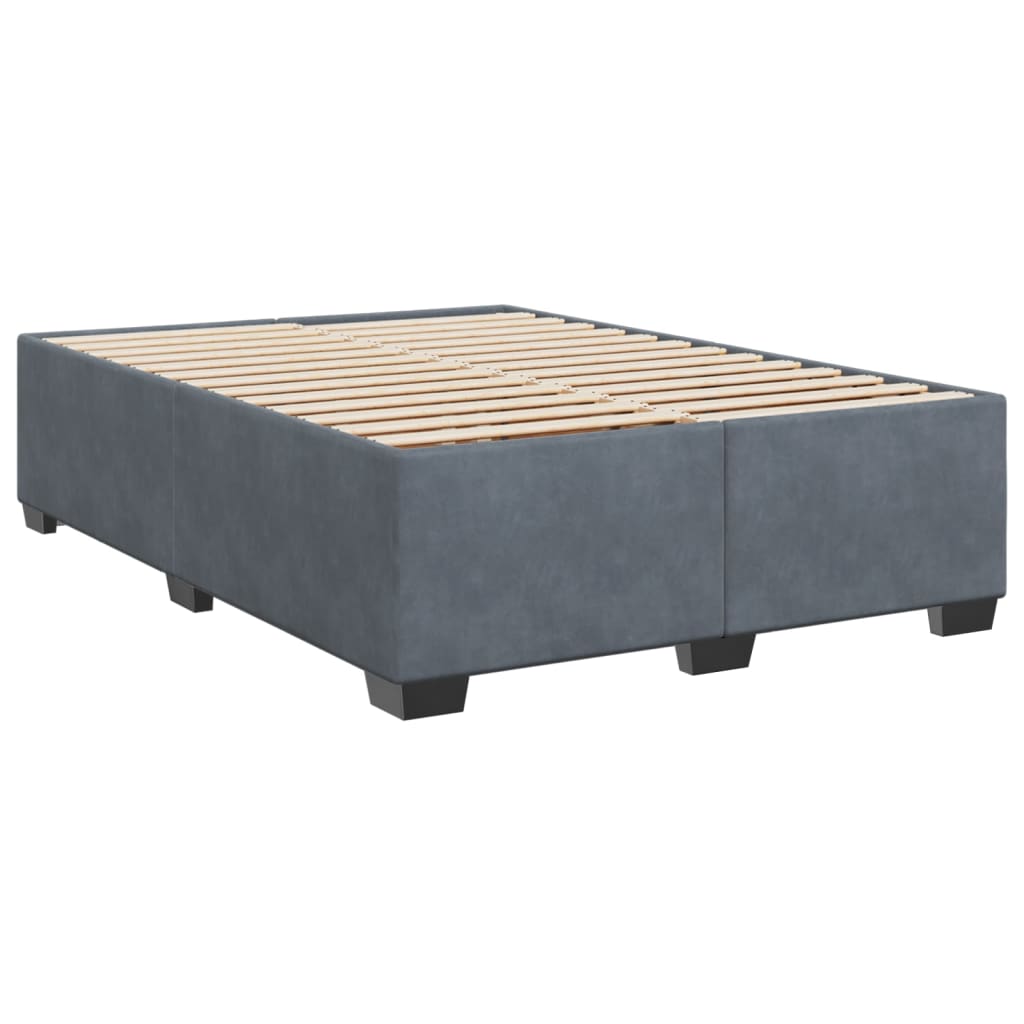 vidaXL Κρεβάτι Boxspring με Στρώμα Σκούρο Γκρι 160x200 εκ. Βελούδινο