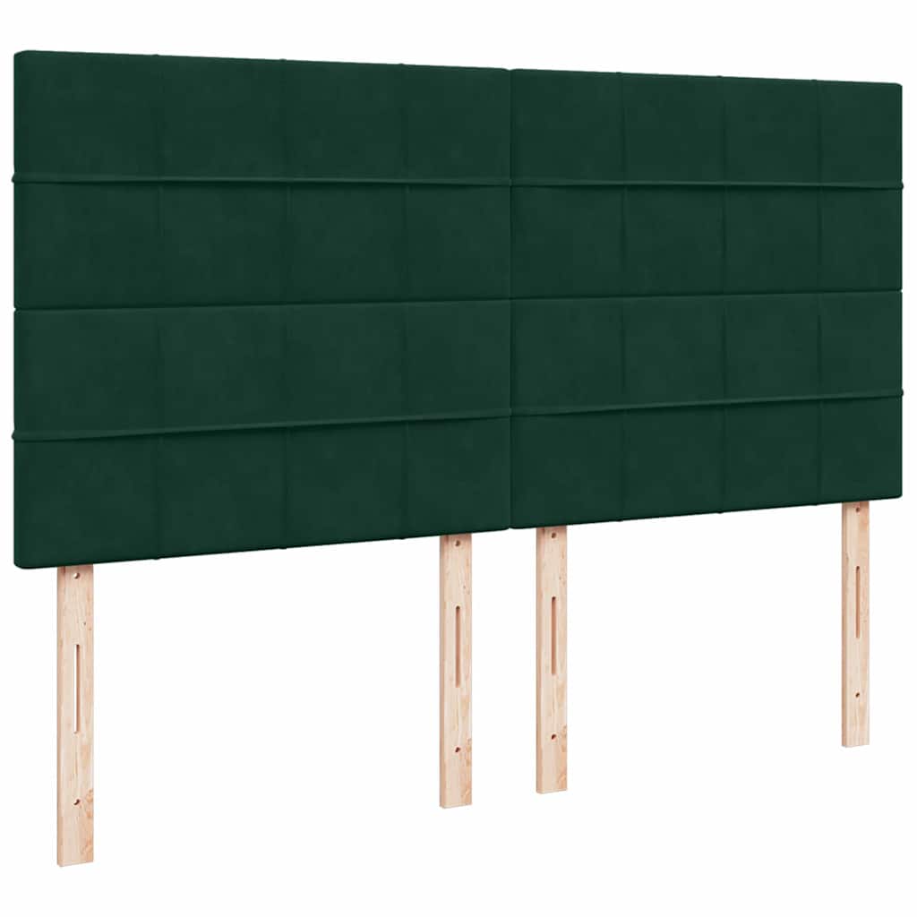 vidaXL Κρεβάτι Boxspring με Στρώμα Σκούρο Πράσινο 180x200εκ. Βελούδινο