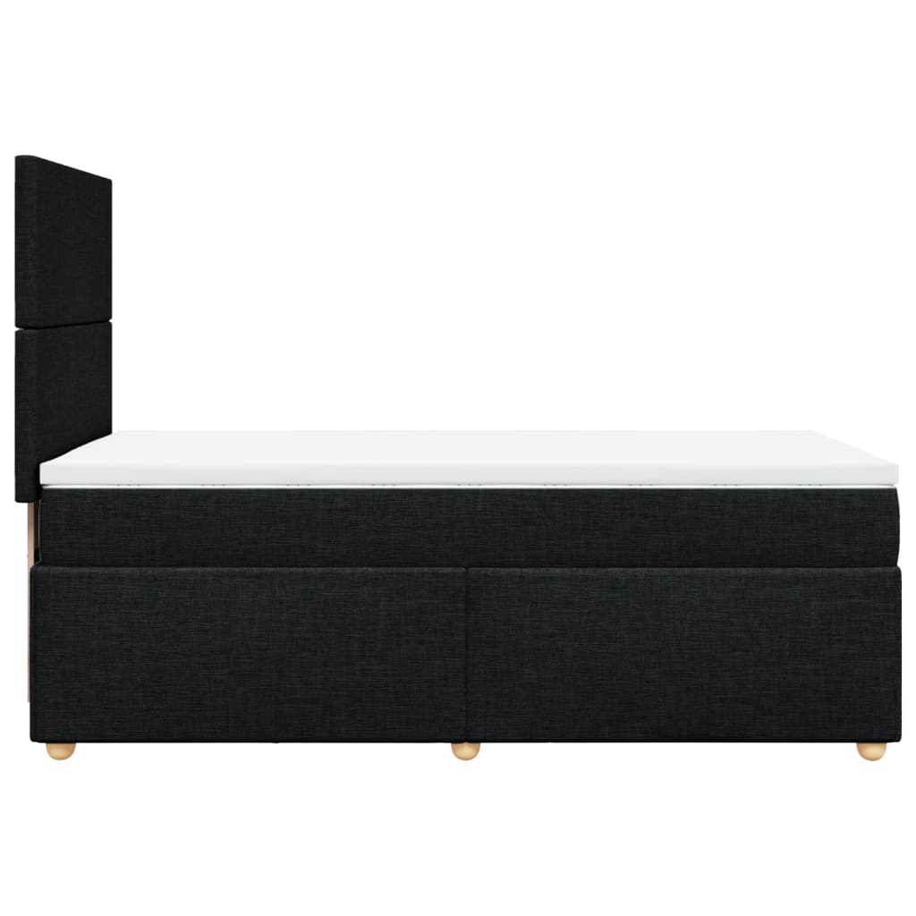 vidaXL Κρεβάτι Boxspring με Στρώμα Μαύρο 80 x 200 εκ. Υφασμάτινο