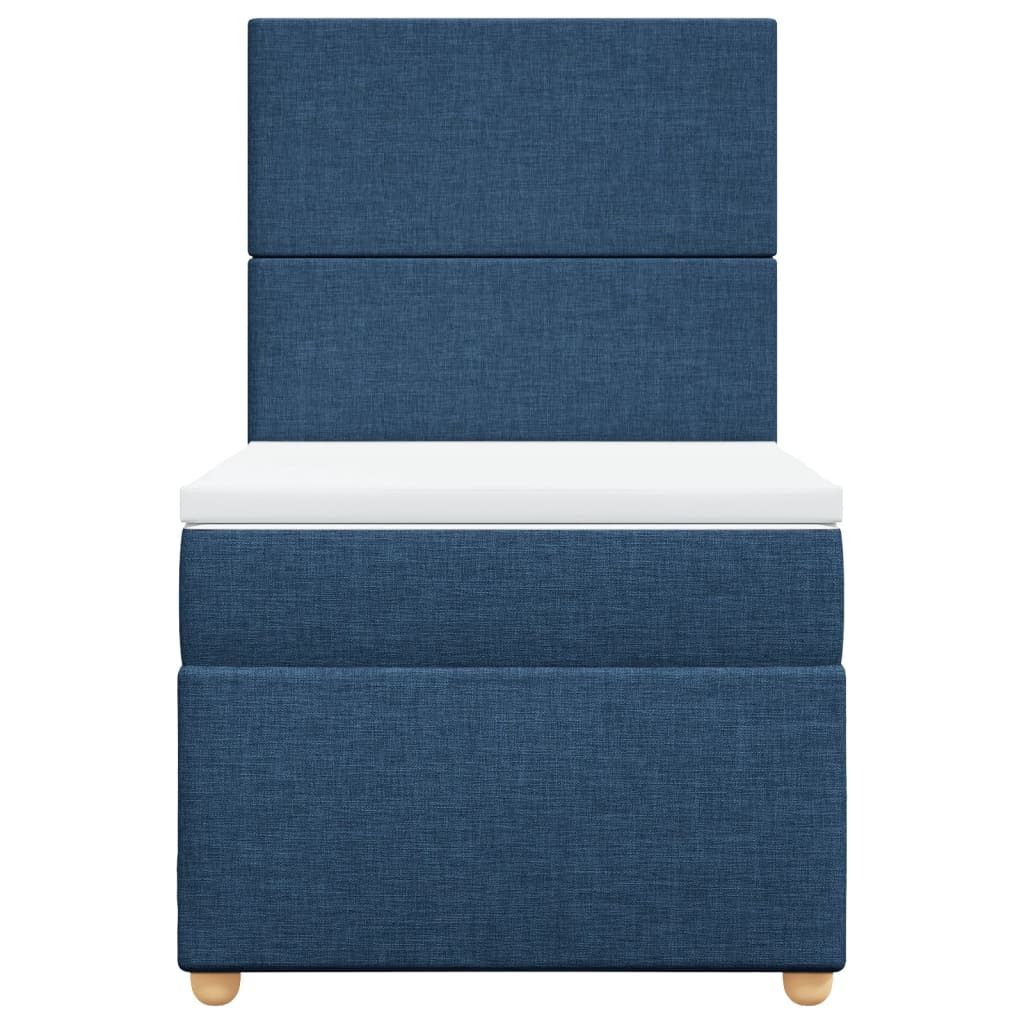 vidaXL Κρεβάτι Boxspring με Στρώμα Μπλε 80x200 εκ. Υφασμάτινο