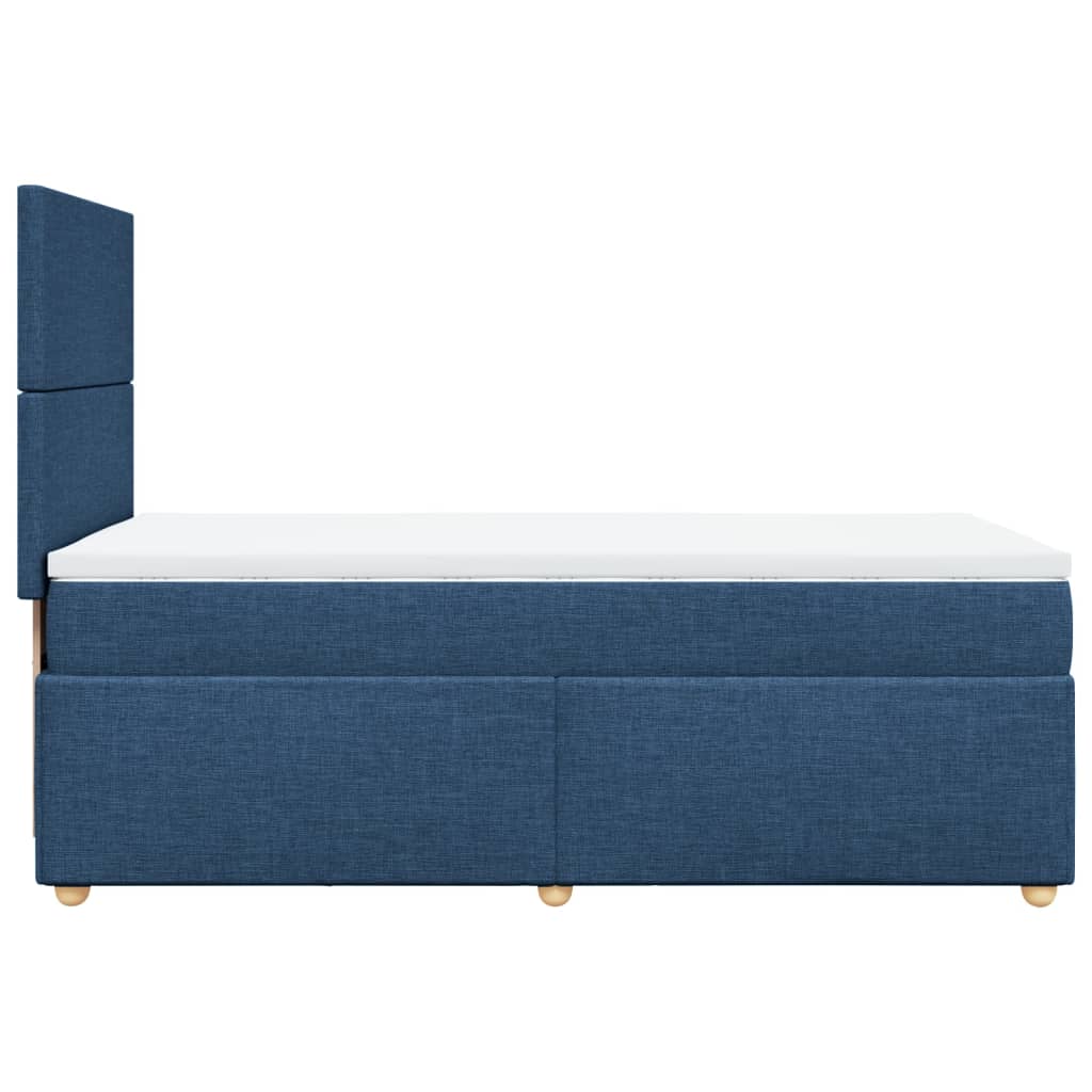 vidaXL Κρεβάτι Boxspring με Στρώμα Μπλε 80x200 εκ. Υφασμάτινο