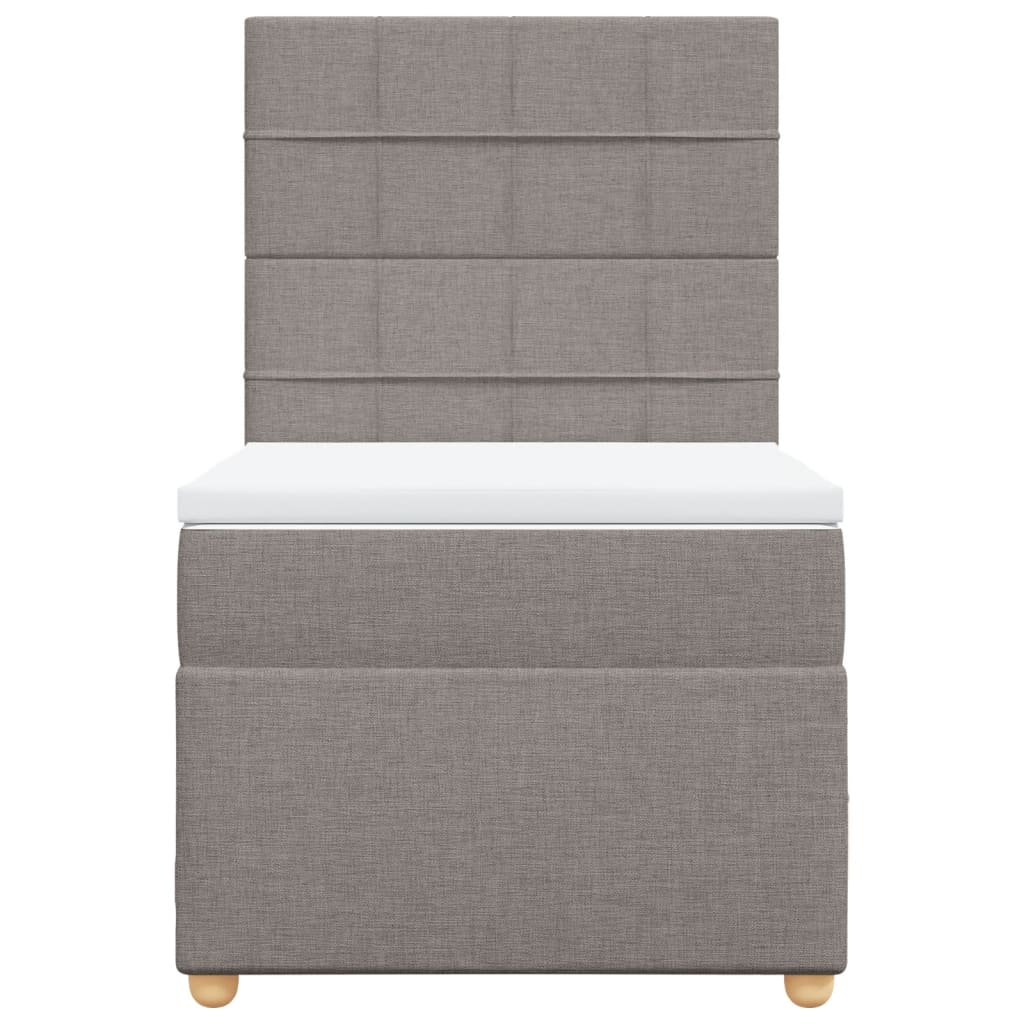 vidaXL Κρεβάτι Boxspring με Στρώμα Taupe 80x200 εκ. Υφασμάτινο