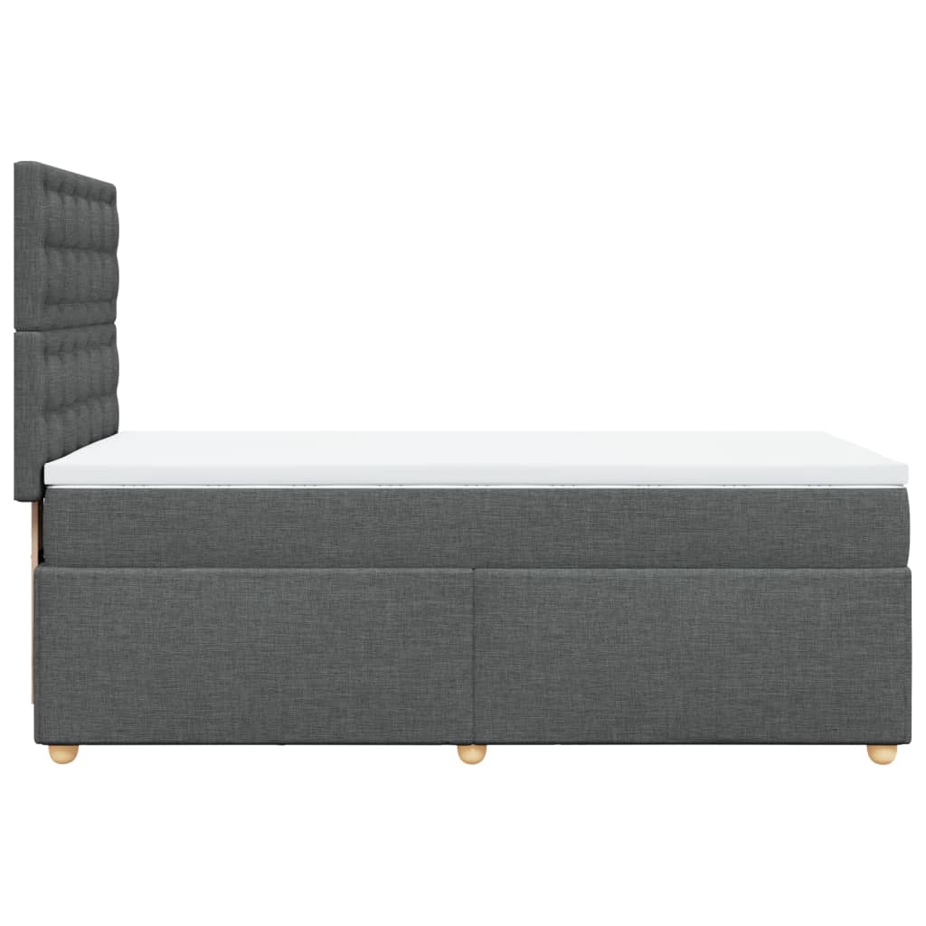 vidaXL Κρεβάτι Boxspring με Στρώμα Σκούρο Γκρι 80x200 εκ. Υφασμάτινο