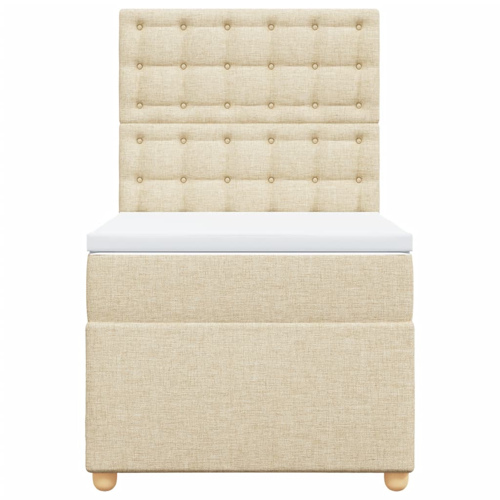 vidaXL Κρεβάτι Boxspring με Στρώμα Κρεμ 80 x 200 εκ. Υφασμάτινο