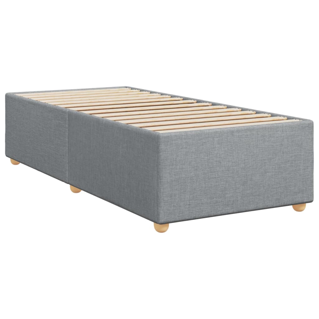 vidaXL Κρεβάτι Boxspring με Στρώμα Ανοιχτό Γκρι 90x190 εκ. Υφασμάτινο