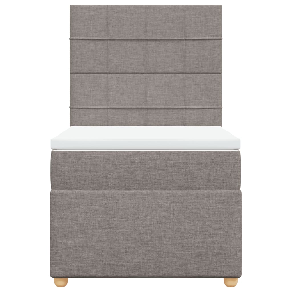 vidaXL Κρεβάτι Boxspring με Στρώμα Taupe 90x190 εκ.Υφασμάτινο