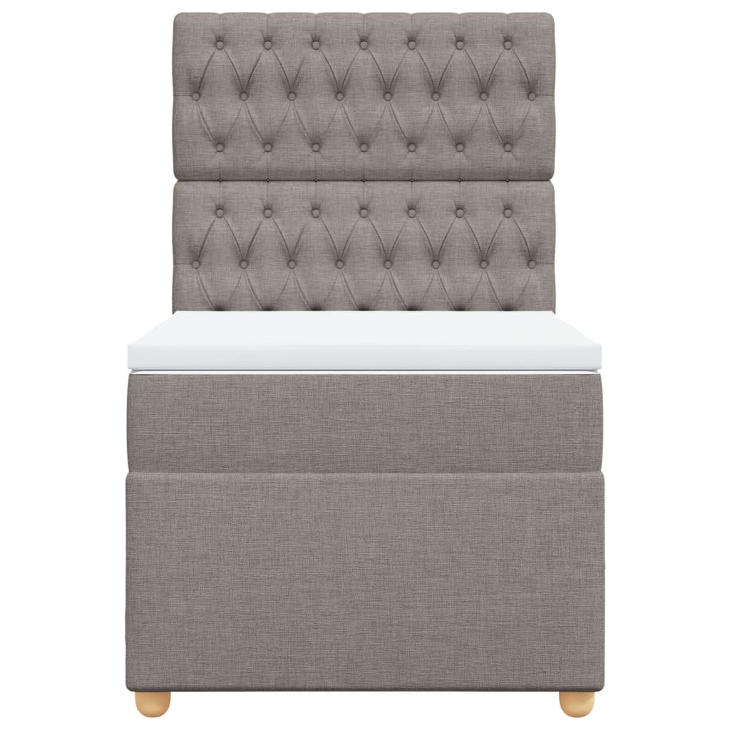 vidaXL Κρεβάτι Boxspring με Στρώμα Taupe 90x190 εκ.Υφασμάτινο