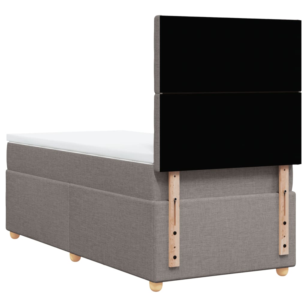 vidaXL Κρεβάτι Boxspring με Στρώμα Taupe 90x190 εκ.Υφασμάτινο