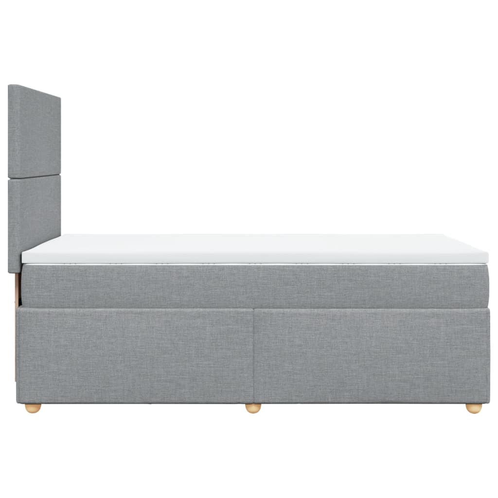 vidaXL Κρεβάτι Boxspring με Στρώμα Ανοιχτό Γκρι 90x200 εκ. Υφασμάτινο