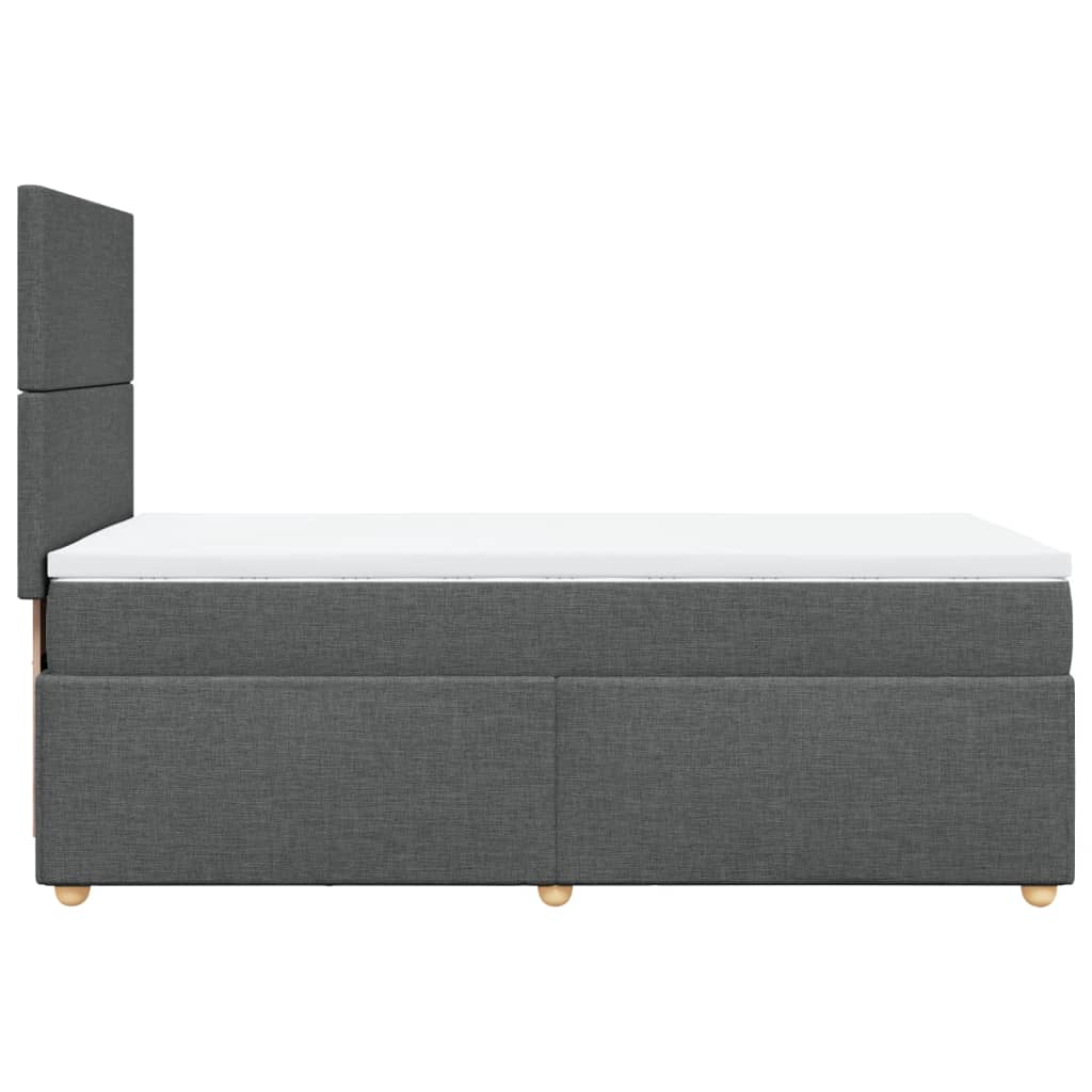 vidaXL Κρεβάτι Boxspring με Στρώμα Σκούρο Γκρι 90x200 εκ. Υφασμάτινο