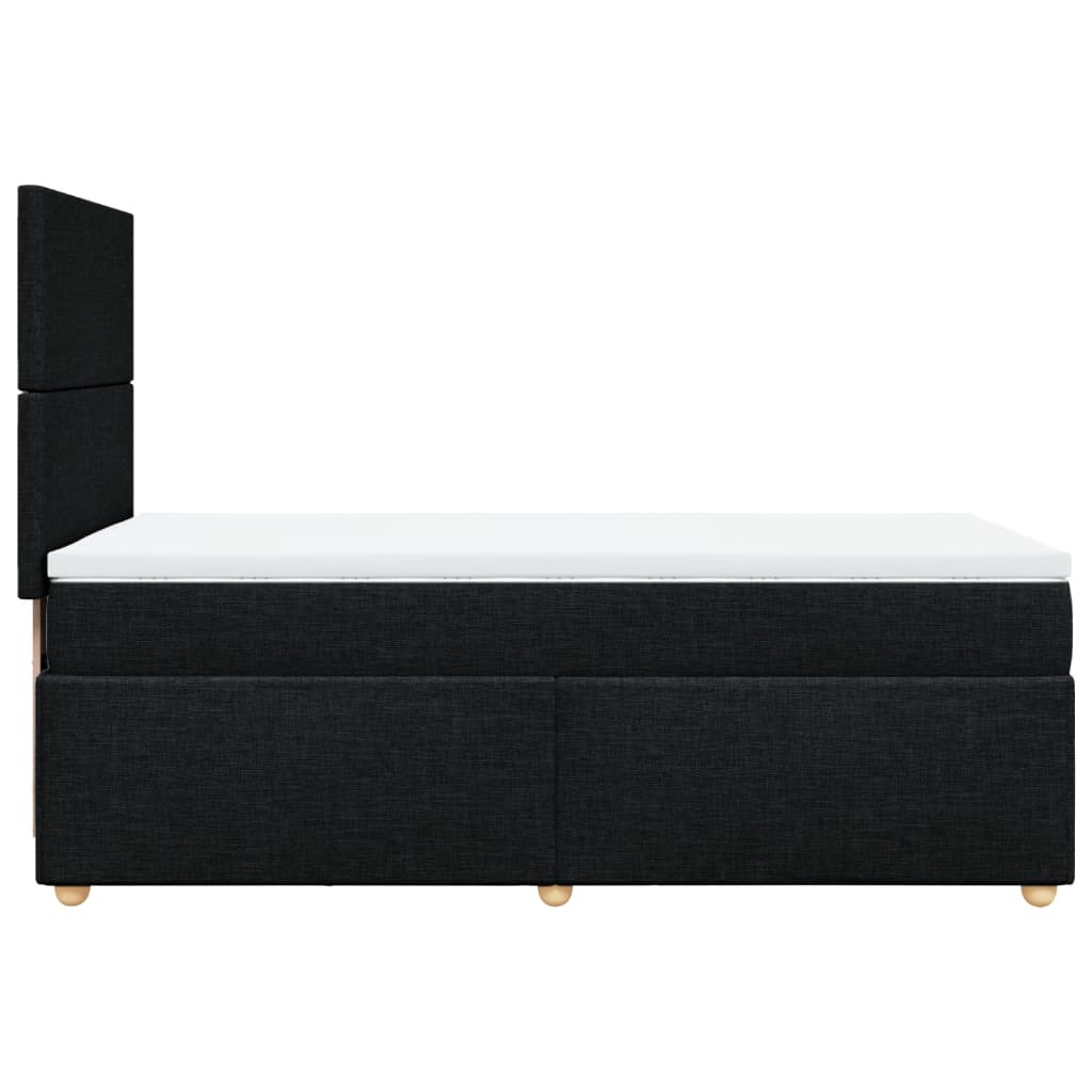 vidaXL Κρεβάτι Boxspring με Στρώμα Μαύρο 90x200 εκ. Υφασμάτινο