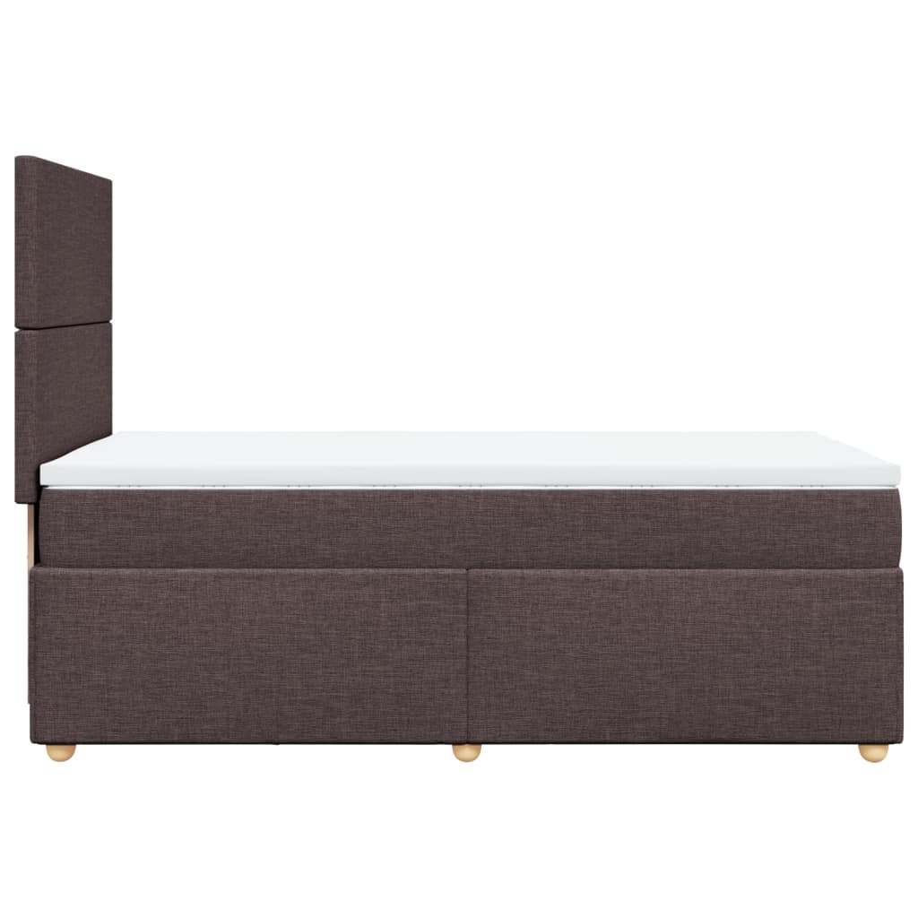 vidaXL Κρεβάτι Boxspring με Στρώμα Σκούρο Καφέ 90x200 εκ. Υφασμάτινο