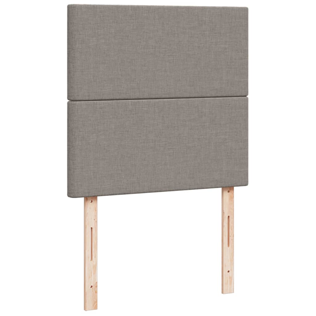 vidaXL Κρεβάτι Boxspring με Στρώμα Taupe 90x200 εκ. Υφασμάτινο
