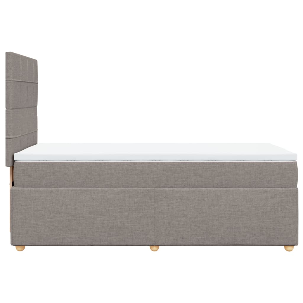 vidaXL Κρεβάτι Boxspring με Στρώμα Taupe 90x200 εκ. Υφασμάτινο