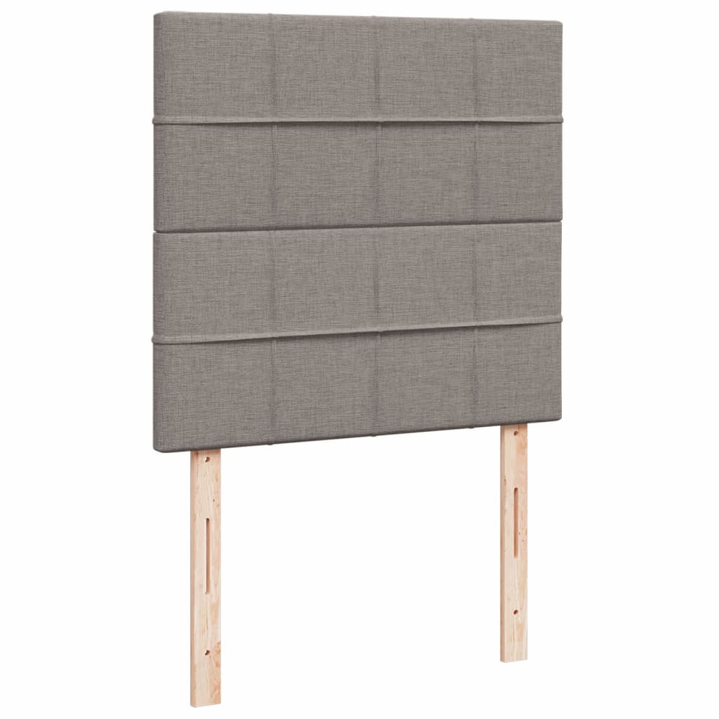 vidaXL Κρεβάτι Boxspring με Στρώμα Taupe 90x200 εκ. Υφασμάτινο