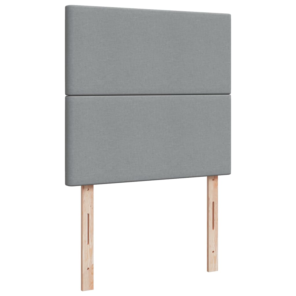 vidaXL Κρεβάτι Boxspring με Στρώμα Ανοιχτό Γκρι 100x200 εκ. Υφασμάτινο