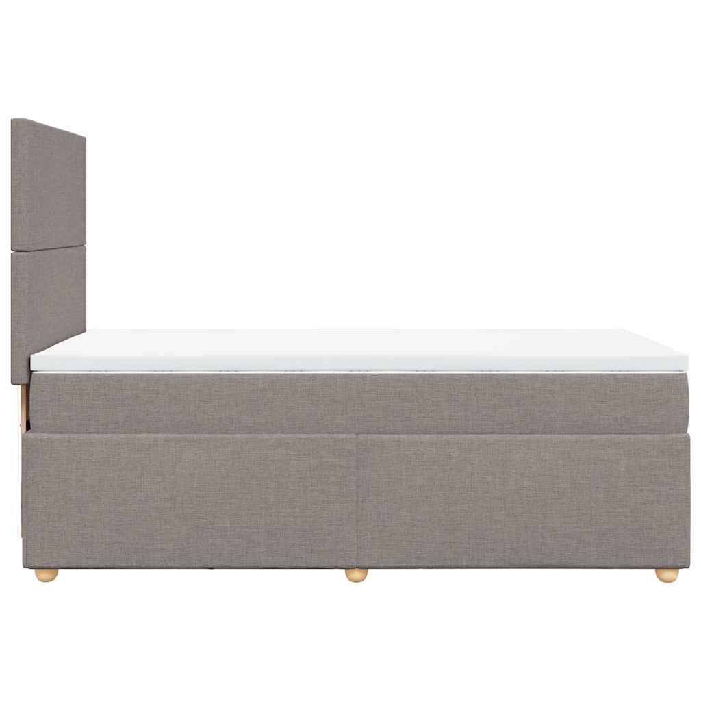 vidaXL Κρεβάτι Boxspring με Στρώμα Taupe 100 x 200 εκ. Υφασμάτινο