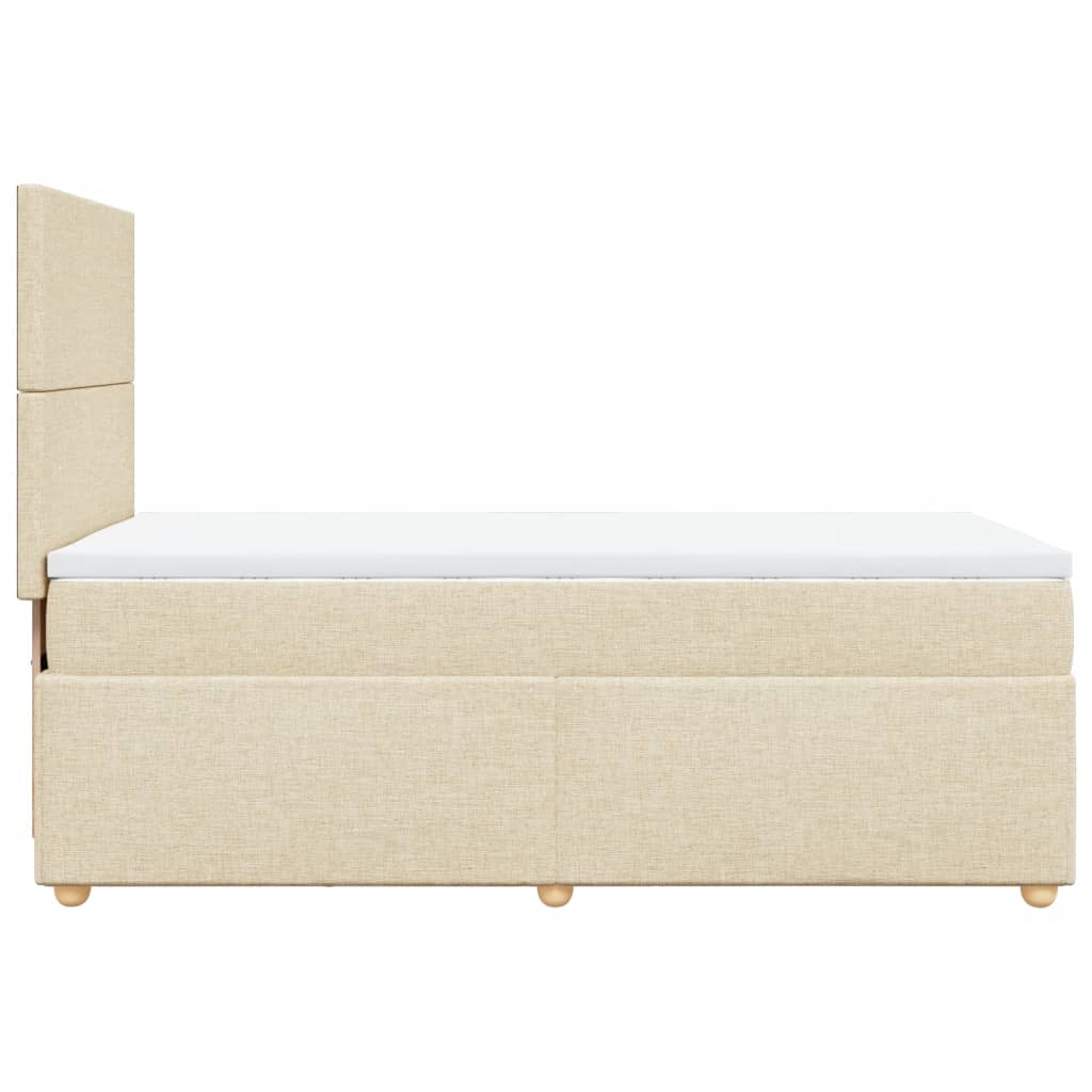 vidaXL Κρεβάτι Boxspring με Στρώμα Κρεμ 100 x 200 εκ. Υφασμάτινο