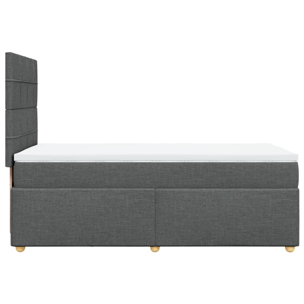 vidaXL Κρεβάτι Boxspring με Στρώμα Σκούρο Γκρι 100x200 εκ. Υφασμάτινο