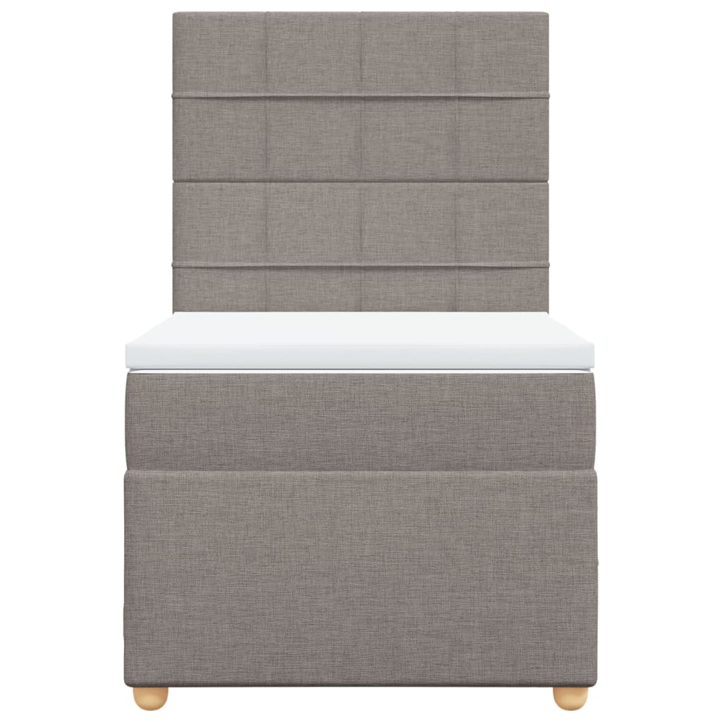 vidaXL Κρεβάτι Boxspring με Στρώμα Taupe 100 x 200 εκ. Υφασμάτινο