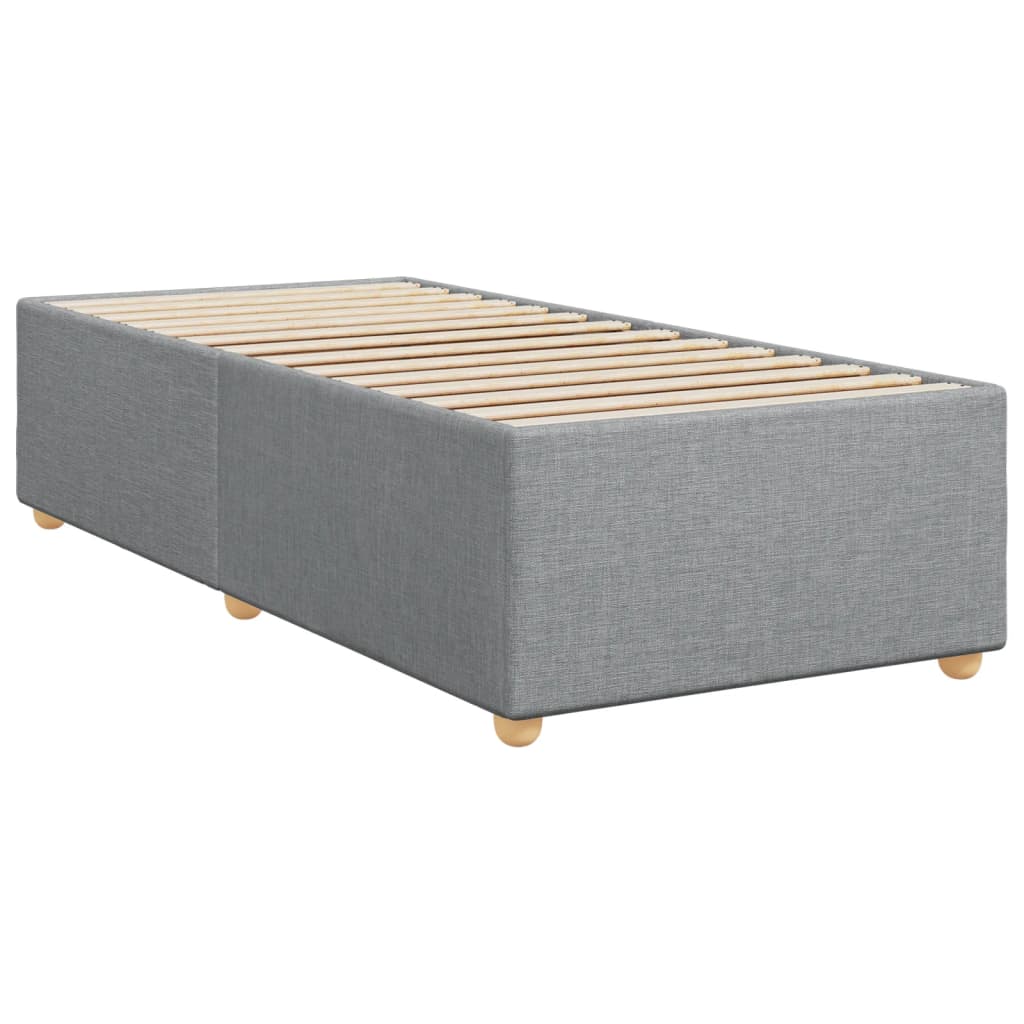 vidaXL Κρεβάτι Boxspring με Στρώμα Ανοιχτό Γκρι 100x200 εκ. Υφασμάτινο