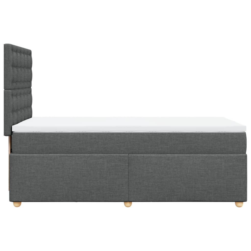 vidaXL Κρεβάτι Boxspring με Στρώμα Σκούρο Γκρι 100x200 εκ. Υφασμάτινο