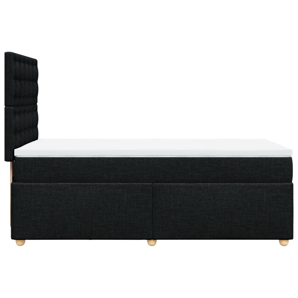 vidaXL Κρεβάτι Boxspring με Στρώμα Μαύρο 100 x 200 εκ. Υφασμάτινο