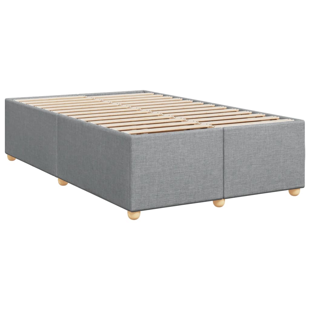 vidaXL Κρεβάτι Boxspring με Στρώμα Ανοιχτό Γκρι 120x190 εκ. Υφασμάτινο
