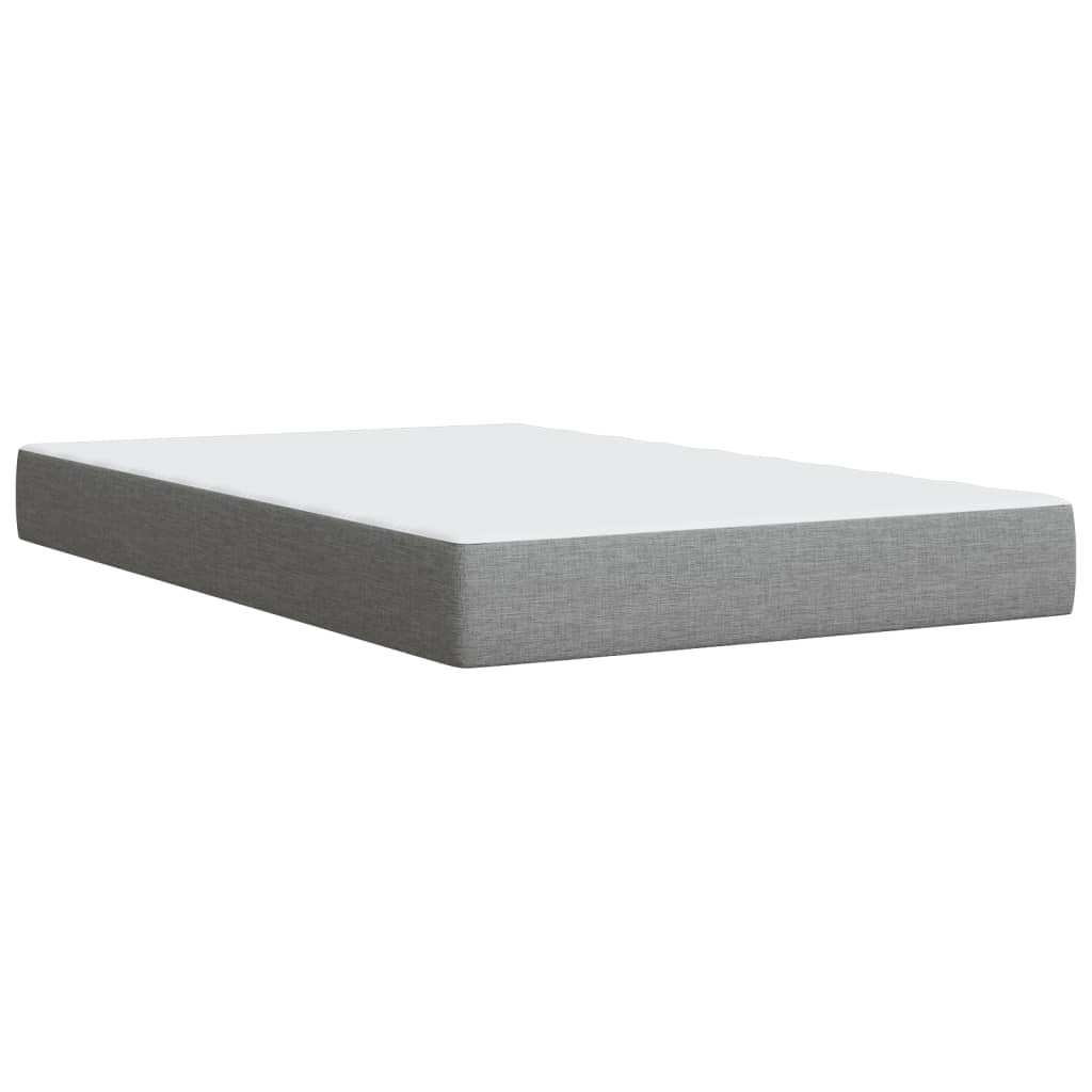 vidaXL Κρεβάτι Boxspring με Στρώμα Ανοιχτό Γκρι 120x190 εκ. Υφασμάτινο