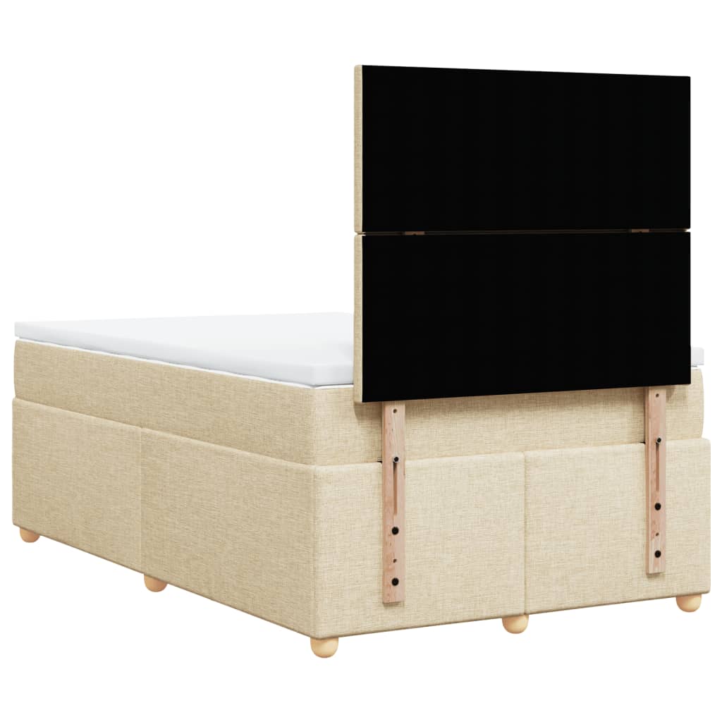 vidaXL Κρεβάτι Boxspring με Στρώμα Κρεμ 120x190 εκ. Υφασμάτινο