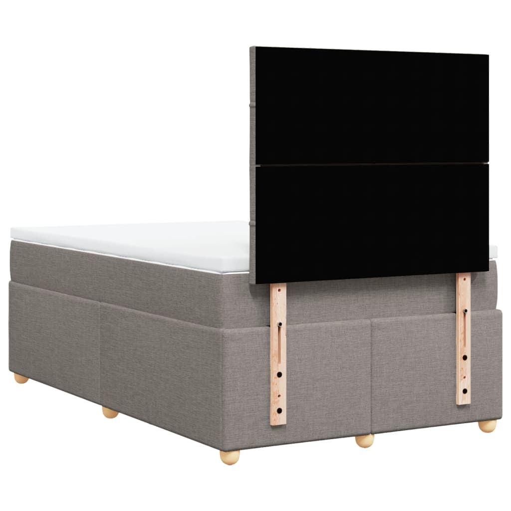 vidaXL Κρεβάτι Boxspring με Στρώμα Taupe 120x190 εκ. Υφασμάτινο